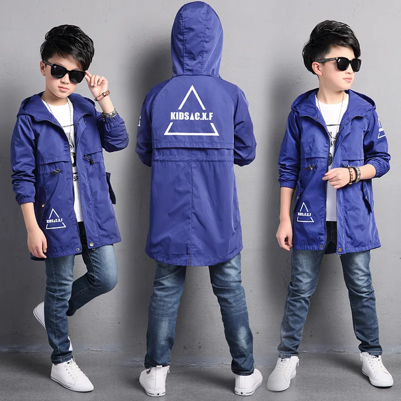 Детская куртка для маленьких мальчиков; пальто; куртки с капюшоном для детей; верхняя одежда; весенняя одежда для маленьких мальчиков; ветровка; блейзер - Цвет: blue