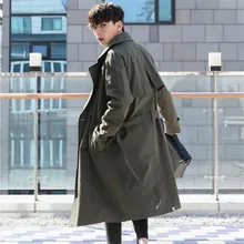 XIU LUO, новинка, длинный мужской двубортный Тренч с поясом, тонкая ветровка, весна-осень, Свободный Повседневный Тренч