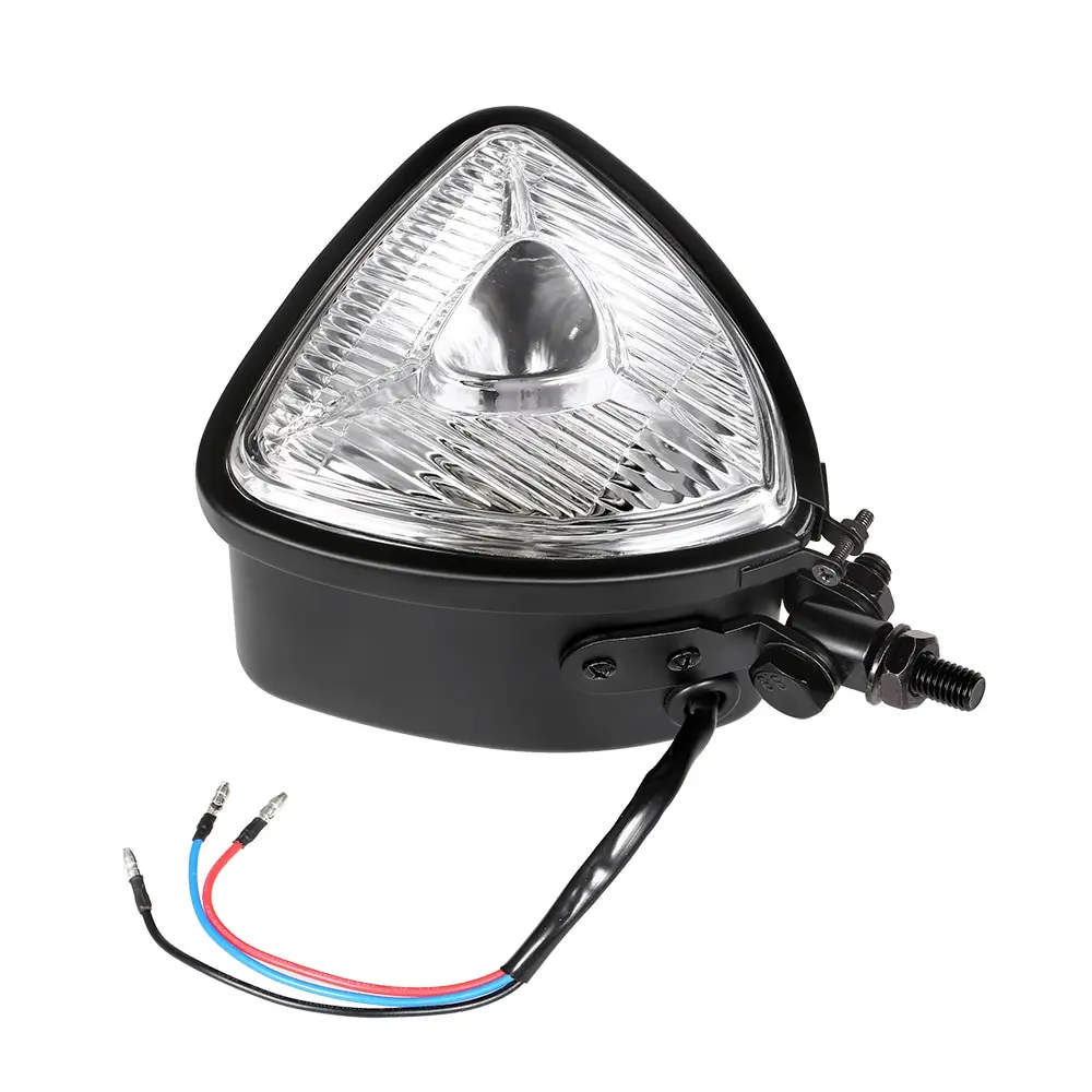 12V Универсальный светодиодный фонарь для мотоцикла, передние фары, фары дальнего света, черный чехол