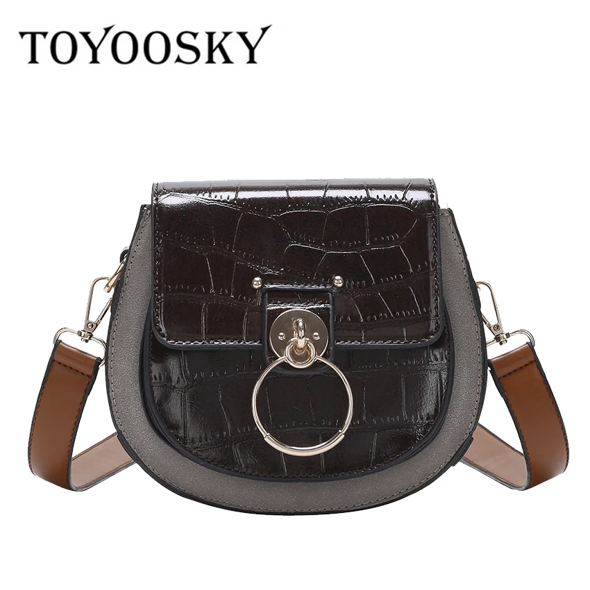 

TOYOOSKY 2019 Hot Crossbody Bags For Women Casual Alligator Mini Vintage Messenger Bag For Girls Saddle Pu Leather Shoulder Bags