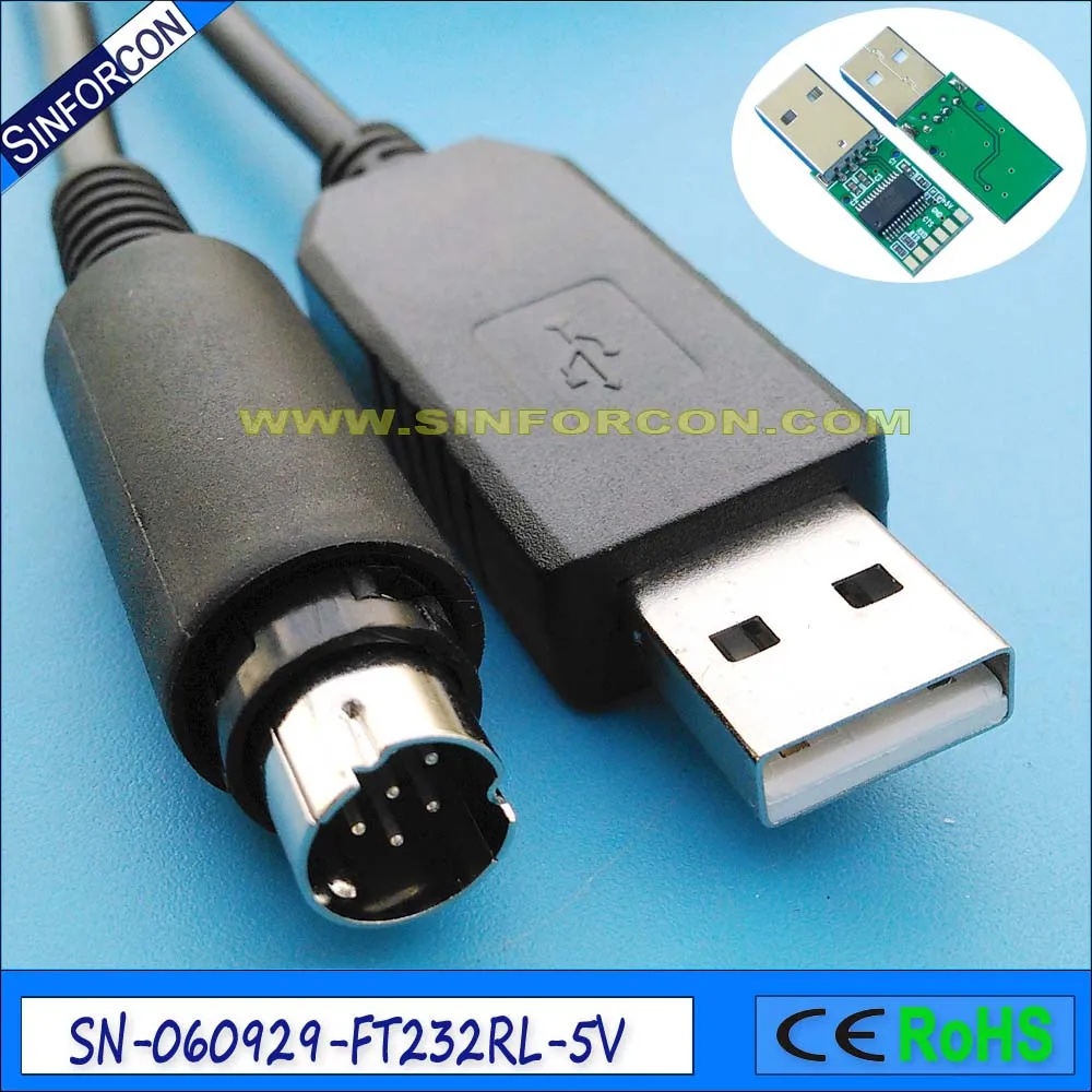 FTDI USB TTL 5v to mini DIN 8P male Programming CAT cable for Yaesu FT