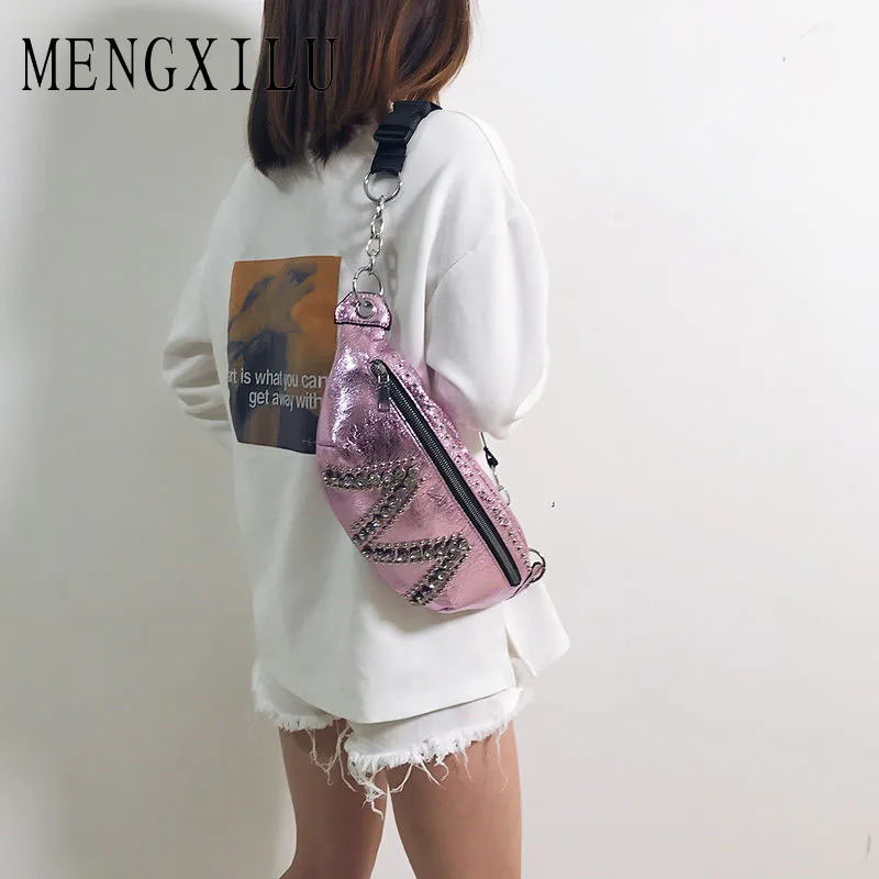 

New Hot Brand Fashion Laser Waist Bags Women Pouch PU Casual Diamond Fanny Pack Bag Hologram Money Belts Travel Waist Packs 2019
