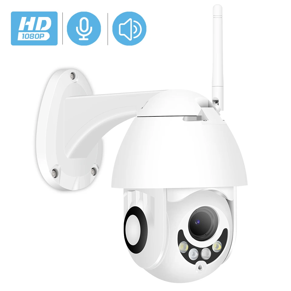 

H.265 1080P Outdoor Wireless PTZ Camera 2MP Two-way Audio IR Speed Dome Camera Cloud Storage Motion Detect Onvif Wifi IP Camera