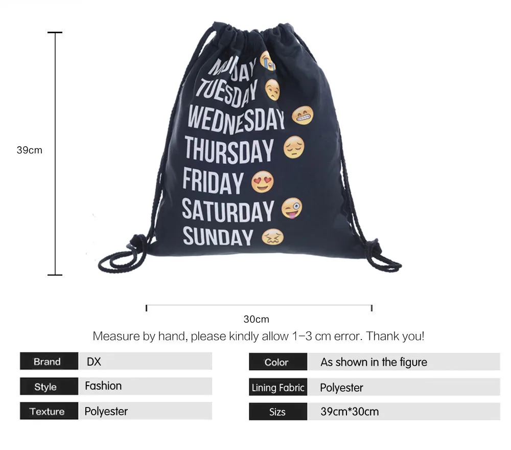 1 шт. женский многофункциональный рюкзак для путешествий милый Единорог 3D сумки с принтом со шнурком