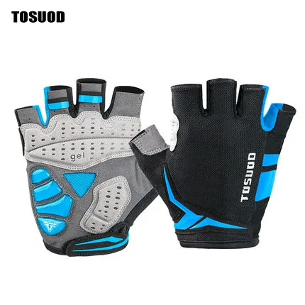 

TOSUOD Cycling bicycle half finger gloves shockproof breathable mountain bike mountain silicone gloves men and women sports
