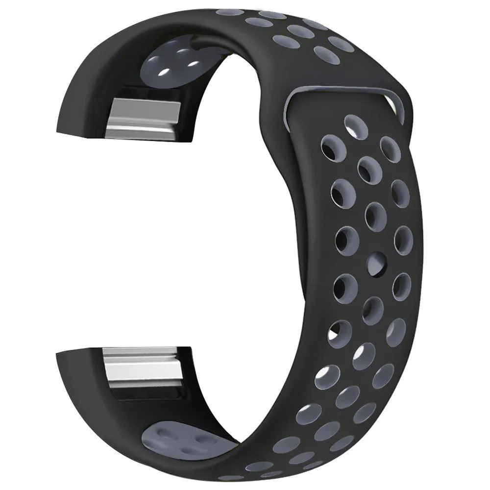 UIENIE ремешок для браслета Fitbit charge 2 Замена для силиконового ремешка часы ремешок для Fitbit charge 2 браслет умные браслеты - Цвет: Black gray