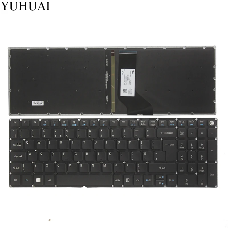 Новая клавиатура Великобритании для acer Aspire E5-722 E5-772 V3-574G E5-573T E5-573 E5-573G E5-573T E5-532G Win 8 ноутбука Великобритании Клавиатура с подсветкой