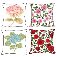 

High Recommend 4Pcs/Lot Flowers Pattern Printing Pillow Case One-Side Digital Printing 45*45cm With Special Design