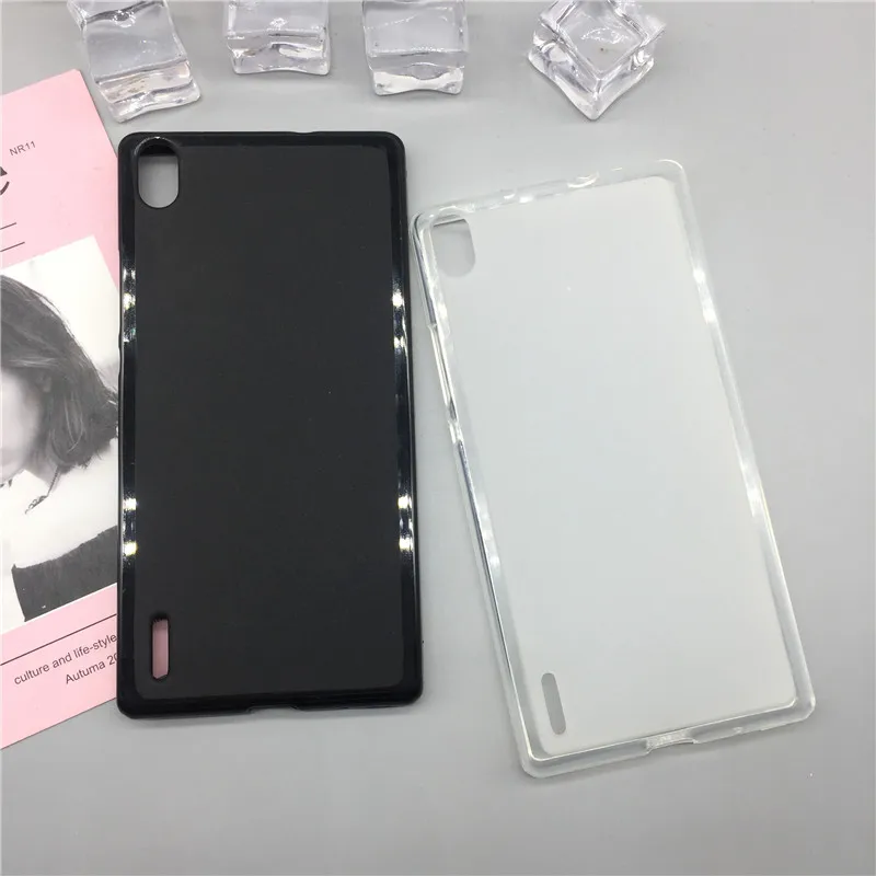 

Original TPU Phone Case Covers for Huawei Ascend P7 Matte Soft Silicone Back Cover Cases Capa Funda Para