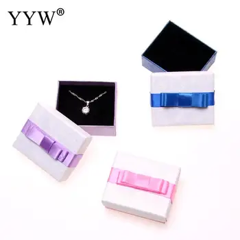 

Jewelry Sets Display Box Necklace Earrings Ring Box Assorted Colors Cardboard Box 65x55x28mm 60PCs/Lot