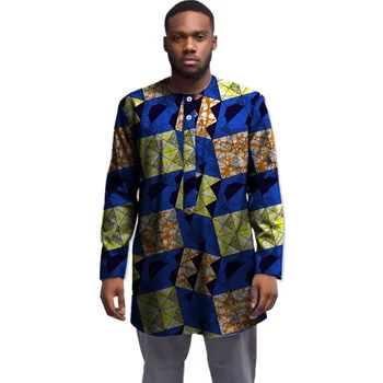 

Summer Dashiki Men Tees African Clothes Fashion Print Long Sleeve Tops Man T shirt Africa Style Design Dance Festive Costume