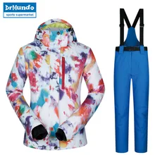 Высокое качество лыжный костюм женский ветрозащитный водонепроницаемый дышащий теплый сноуборд куртки и брюки MHSJ зимняя Лыжная куртка для женщин