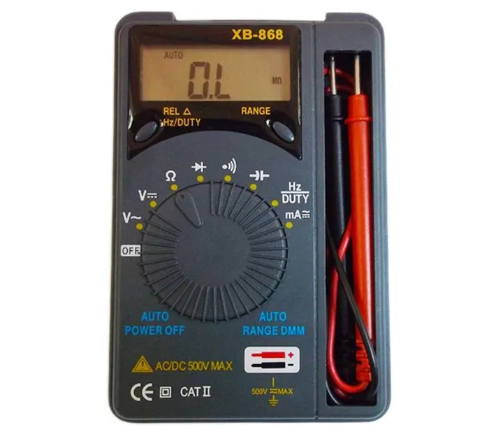 XB XB-868 карманный цифровой мультиметр может измерять ток, напряжение, диод, частоту, емкость, Триод и т. Д