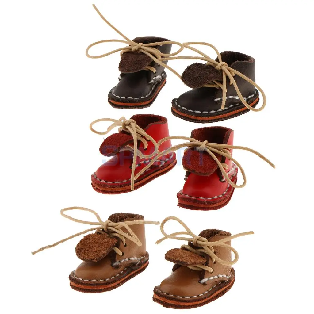 

3 Pairs of Fashion Lace up Ankle Boots Shoes for 12'' Blythe Doll Clothes