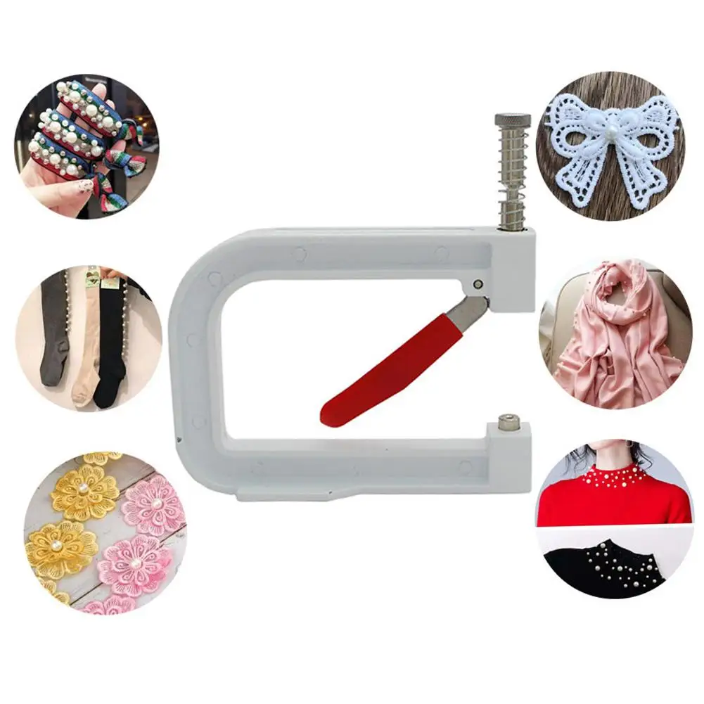 

DIY Non-porous Pearl Hand Pressure 1 Set Manual Beading Machine Beading Tool Jewelry Accessories For Clothes Caps DIY Repair Etc