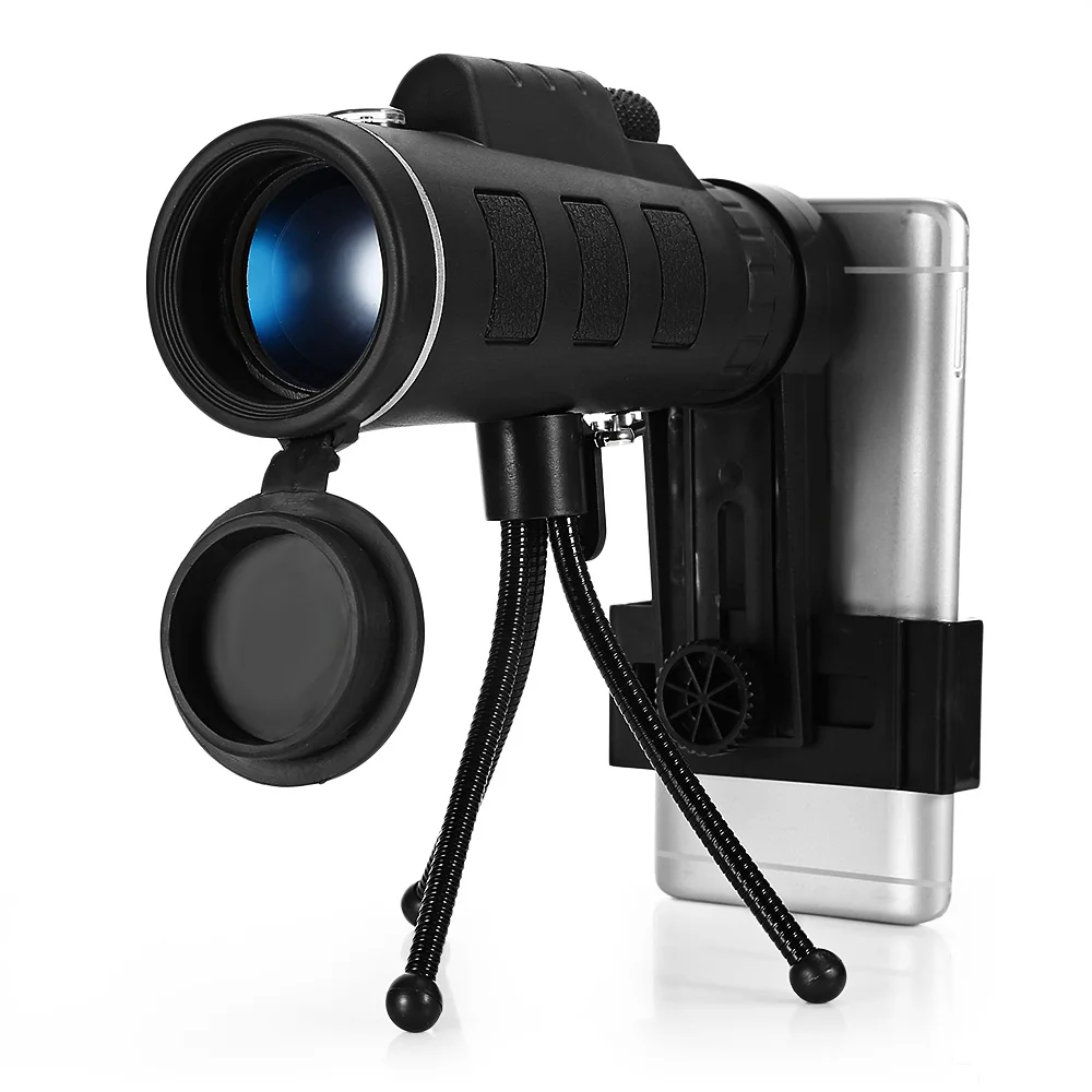 

40X60 Monocular BAK4 Monocular Telescope HD Night Vision Prism Scope With Compass Phone Clip Tripod for Outdoor Activities