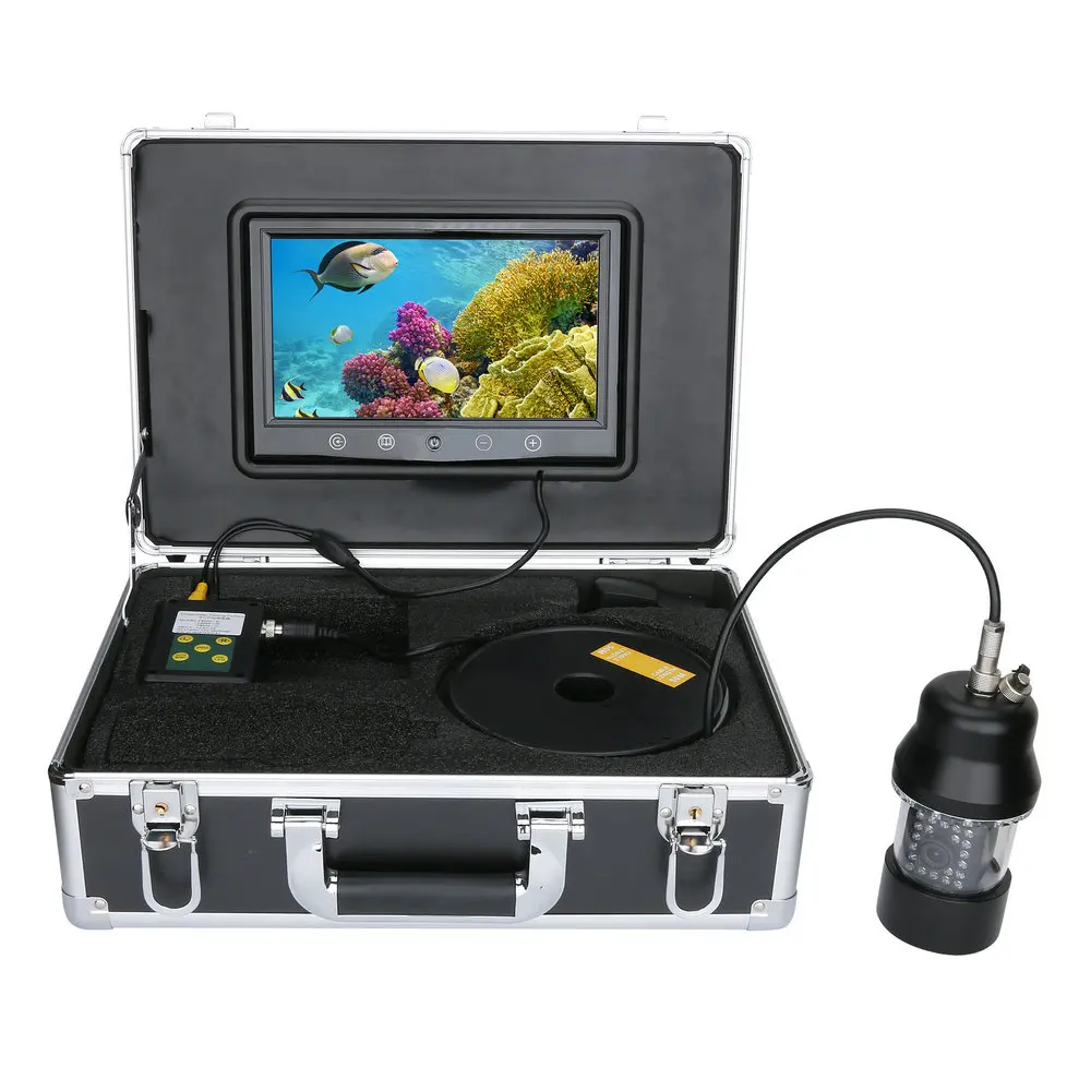 20 м 50 м 100m видеокамера для подводной охоты, Камера Рыболокаторы 9 дюймов Цвет Экран Водонепроницаемый 22 LEDs 360 градусов вращающийся Камера