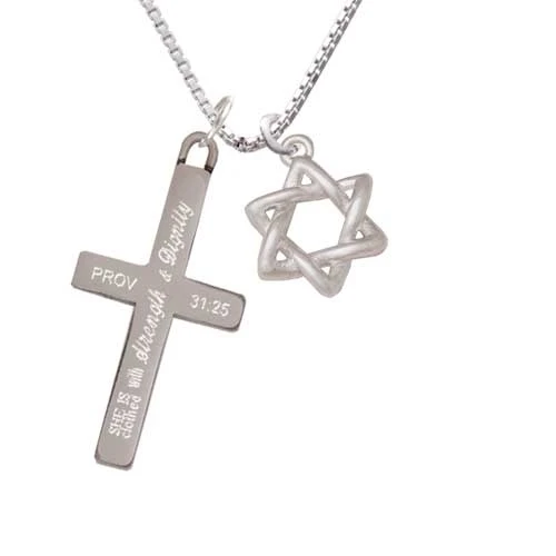 Woven Star of David - Strength and Dignity - Cross Necklace (1)