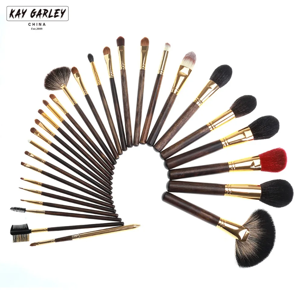 KJL 28PCS Professional Animal Hair Makeup Brushes Set Powder Foundation