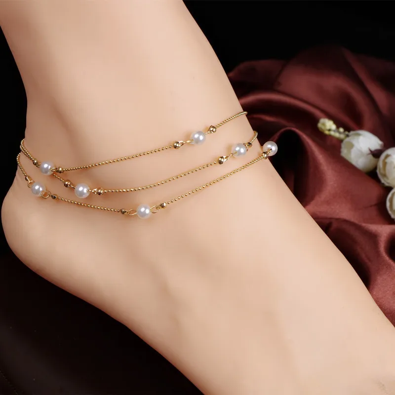 

Fashion Ladys Beach Multi Tassel Sequins Bare Anklet Chain Foot Jewelry