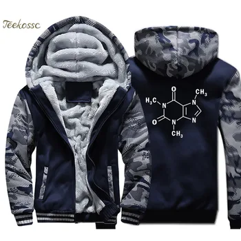 

The Big Bang Theory Hoodie Men Caffeine Molecular Formula Hooded Sweatshirt Mens Coat Winter Thick Fleece Warm Zip up Jacket 4XL