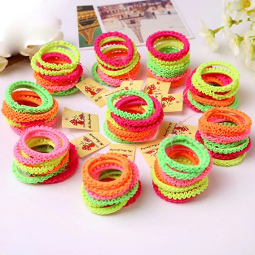 

10PCS/Lot Hot Sale Girls Colorful Elastic Hair Band Lovely Kids Children Hair Ropes Ties Hair Accessories Random Color Headwear