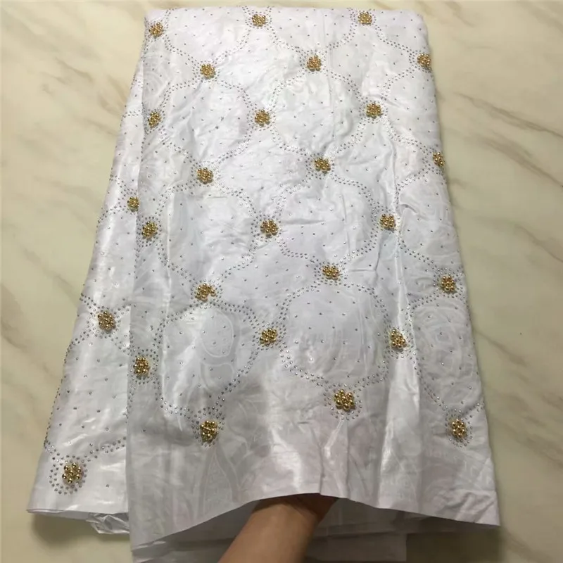 Кружевная ткань с бусинами Blesing blue Guinea Brocade bazin riche getzner 2019|Кружево| |