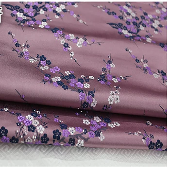 

Imported pretty plum blossom satin 3D jacquard brocade fabric for dress cushion cover curtain patchwork table cloth upholstery