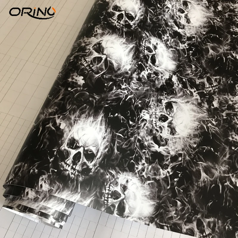 

PVC Adhesive Skull Car Sticker Decal Sticker Bomb Vinyl Film Motorcycle Car Wrap Foil Air Bubble Free 10/20/30/40/50CMX152CM