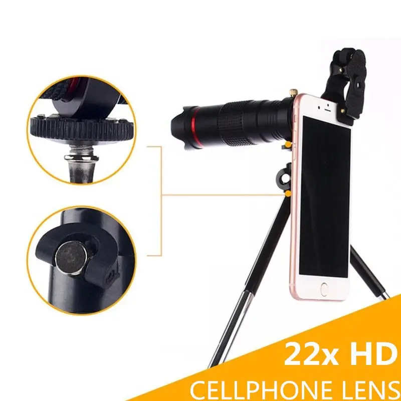HD 4 K 22x زووم موبايل عدسة تلسكوب للهاتف المحمول تليفوتوغرافي الخارجية الهاتف الذكي كاميرا العدسات ل فون سومسونغ huawei الهواتف