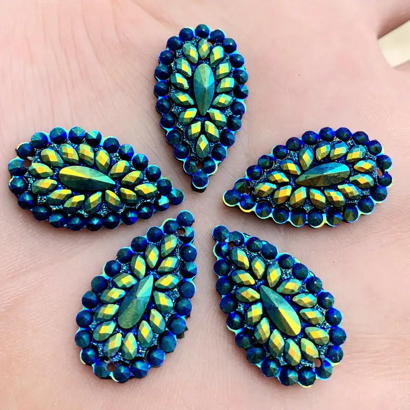 

30pcs 16*28mm Flatback Resin Water drop Rhinestones Stone Beads Scrapbooking crafts Jewelry Accessories -B347*3