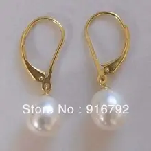 10 шт. > 8-9 мм белый, культурная жемчужина акоя Висячие серьги AAA