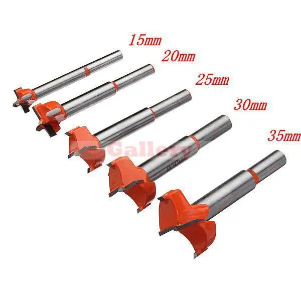 

Drill Bit Power Tool 5pcs Forstner Tip Hinge Boring Wood Hole Saw Set Alloy 15-35mm Drill Bit Set