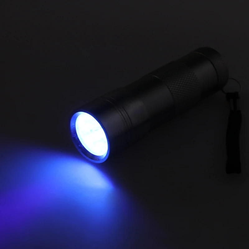 Мини-портативный ультрафиолетовый светильник, 12 светодиодов, светильник-вспышка для завязывания мух, зуммер, жук, Нимфа, УФ-клей, отверждение рыболовных мух