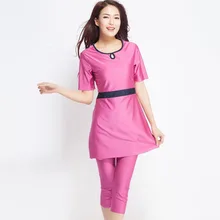 Мусульманские купальники, женская одежда из двух частей, арабский купальник, половина рукава, топ, арабский скромный купальный хиджаб, мусульманский бикини