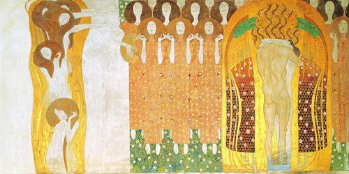 PA11292 Beethoven Frieze by Gustav Klimt Reproduction Oil Painting on Canvas Art Posters and Prints Cuadros Wall Picture for Living Room - Цвет: PA11292