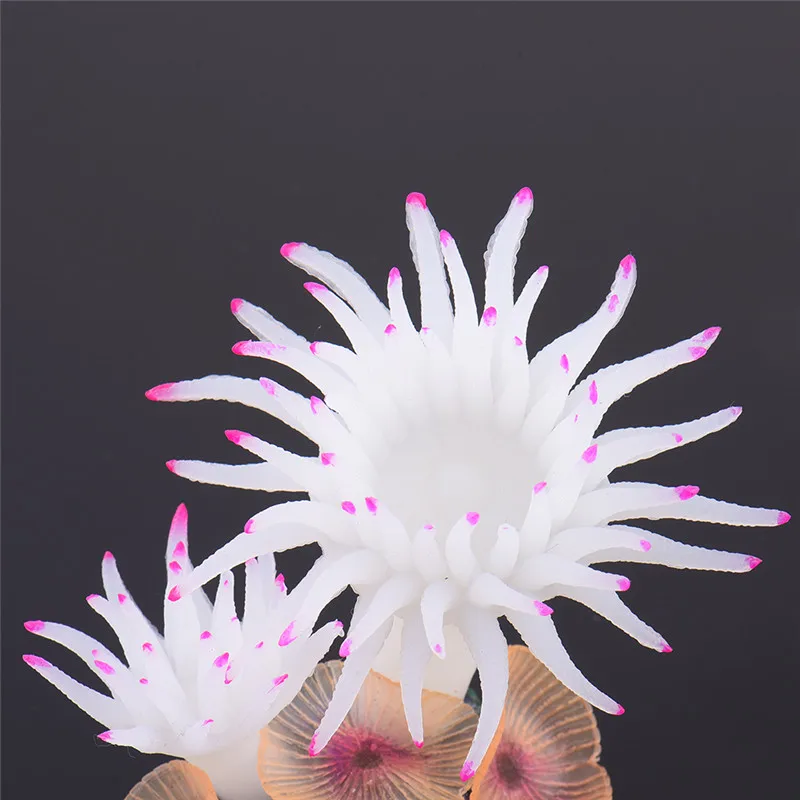 Аквариумный резервуар для рыбы силиконовый коралл Anemone украшения растений