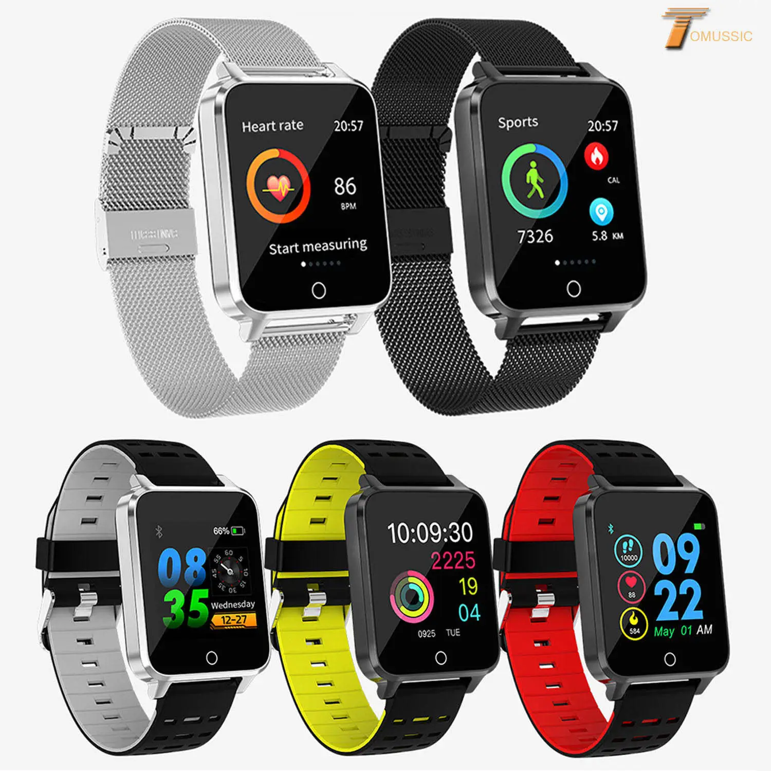 

1.54" TFT Color Display X9 Smart Wrist Watch Waterproof Ultra Slim Screen Smart Bracelet Band Sleep Heart Rate Fitness Tracker