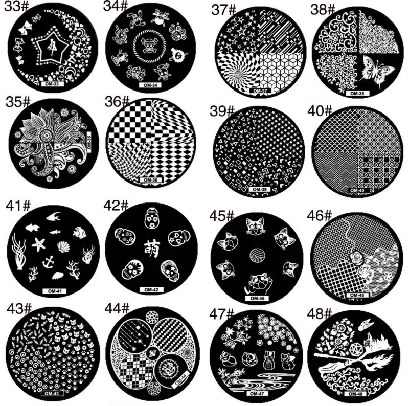 1 шт. OM1-60 цветочный дизайн пластины серии Ом дизайн ногтей изображения Konad печать штампы маникюрные шаблон