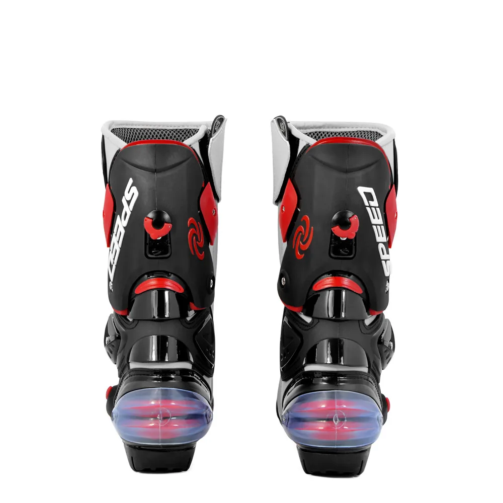 Botas Moto Racing Motocross fuera de carretera motociclistas negro/blanco/rojo tamaño 40/41/42/43/44/45