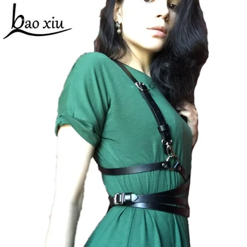 

2020 hot sexy Punk women men faux Leather belt slim Body Bondage Cage Punk Sculpting Harness Waist Belt Straps Suspenders Belt