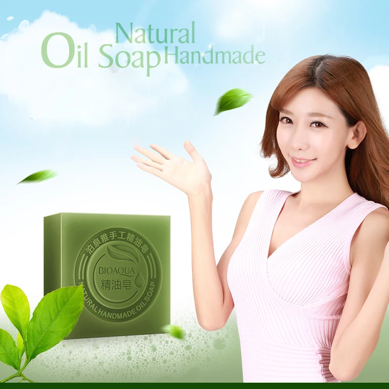 Organic Matcha Green Tea Handmade Soap Skin Whitening Moisturizing Face Cleansing Soap Remove Acne Cleansing Bath Bar Soap 100g 4