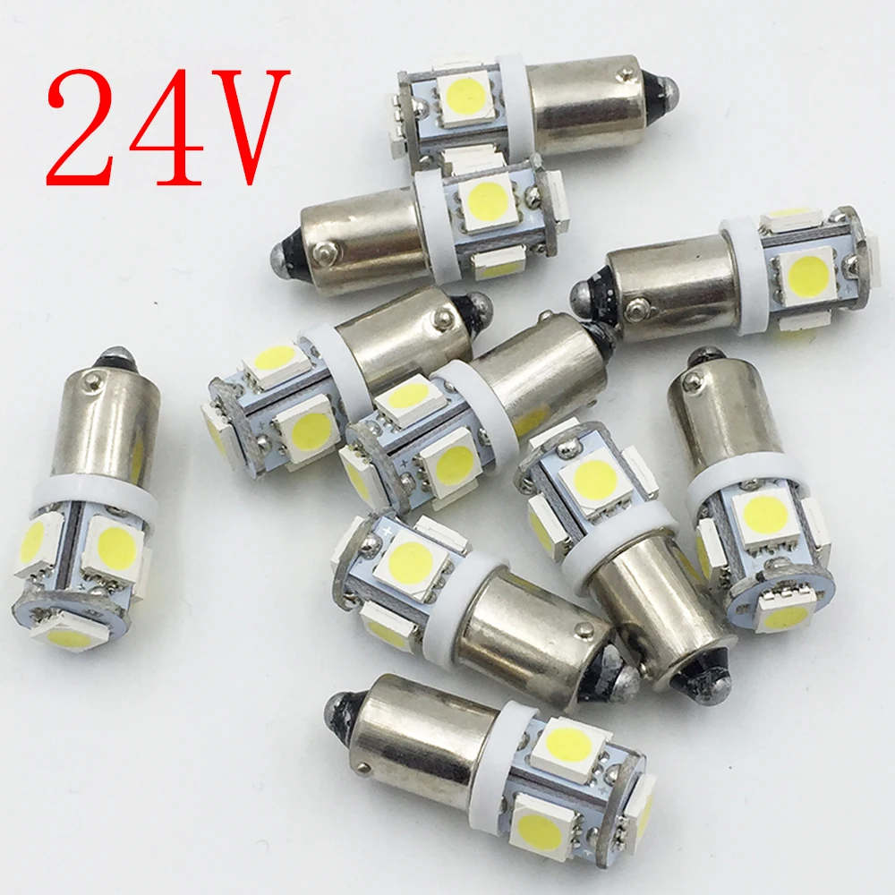

YSY 100X BA9S 5050 5 SMD H6W T11 T4W led 5smd 12v Car Vehicle Lamp Auto Bulb Turn signal Lights white pink ice blue Red DC24V