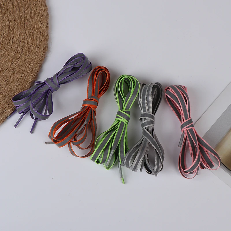 

Candy Color 1 Pair 100cm Shoelaces Flat Bootlace Reflective Shoe Laces