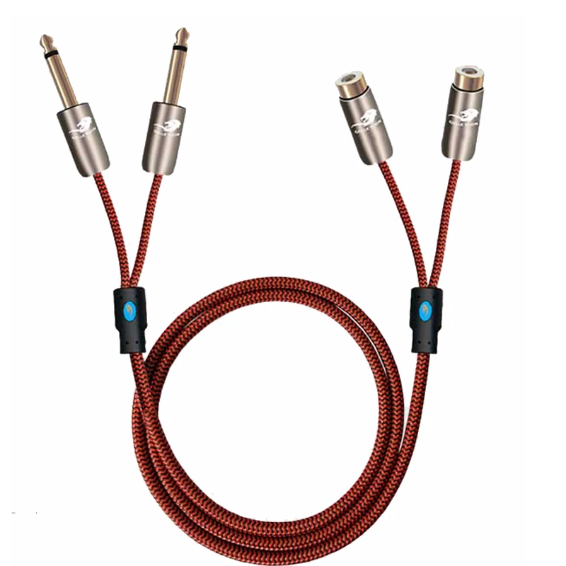 Hi Fi аудиокабель 2*6 35 мм штекер на 2 * RCA разъем микшерная консоль AMP двойной F 1/4