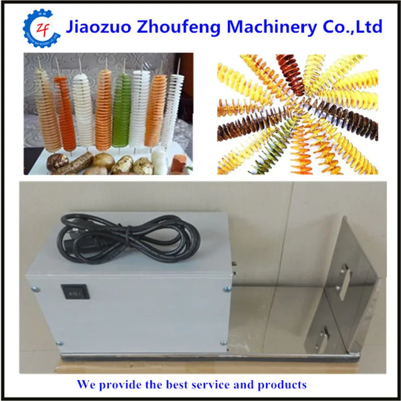 Electric chinese yam chip machine twister tornado spiral potato hot dog cutter cutting machine