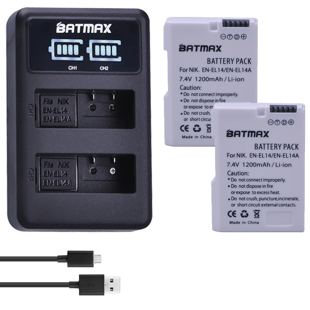 2X EN-EL14 ENEL14 EN EL14 EL14a Battery + LED Dual USB Charger for Nikon D3100 D3200 D3300 D5100 D5200 D5300 P7000 P7700 P7800 2X EN-EL14 ENEL14 EN EL14 EL14a Battery + LED Dual USB Charger for Nikon D3100 D3200 D3300 D5100 D5200 D5300 P7000 P7700 P7800