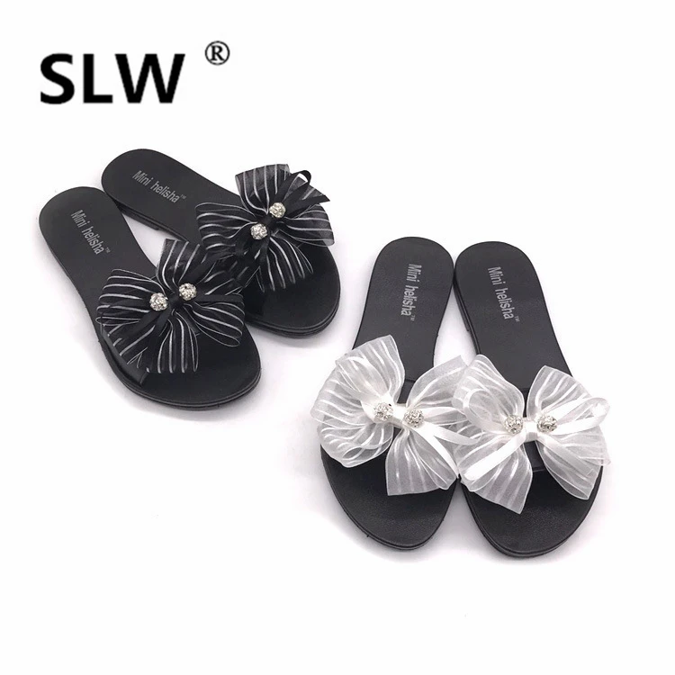 

women beach flip flops Beach Flip Flops Butterfly-knot Flat PVC woman lady ladies female womans flip flops women Flat