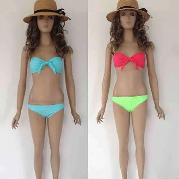 Lady's Gift Free Shipping Hot Sale Sexy Strapless Swimwear Women Form-flattering Bikini Padded Set 2 Colors 6H4346 S M L |