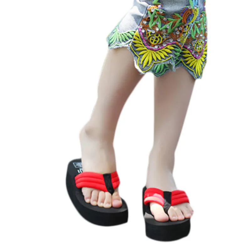 

Outdoor Women Slippers Platform Wedges Flip Flops Wedge Heel Summer Sandals High Quality Women Shoes Fashion Beach Sandal
